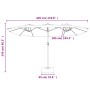 Ombrellone a Doppia Testa con LED Azzurro 449x245 cm