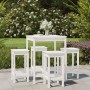 Set Bar da Giardino 5 pz Bianco in Legno Massello di Pino