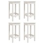 Set Bar da Giardino 5 pz Bianco in Legno Massello di Pino