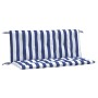 Cuscini Panca Giardino 2pz Righe Bianche Blu 120x50x7cm Tessuto