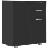 Credenza con Finitura Lucida Nera 71x35x80 cm in Truciolato