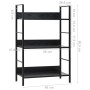 Scaffale Libri 3 Ripiani Nero 60x27,6x90,5 cm Legno Multistrato