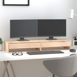 Supporto per Monitor 100x27x15cm in Legno Massello di Pino