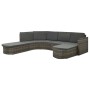 Set Divani da Giardino 4 pz con Cuscini in Polyrattan Grigio