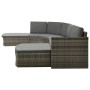 Set Divani da Giardino 4 pz con Cuscini in Polyrattan Grigio