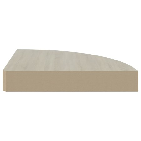 Mensole Angolari 2pz Rovere e Bianco 35x35x3,8 cm in MDF