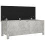 Contenitore con Cuscino Grigio Cemento 105x40x45cm Multistrato