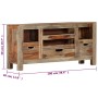 Credenza Grigia 100x30x50 cm in Legno Massello di Sheesham