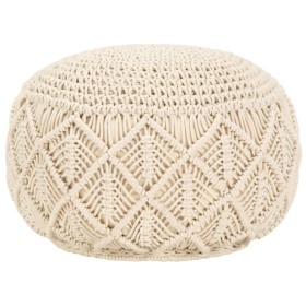 Pouf Lavorato a Mano in Macramé 45x30 cm in Cotone