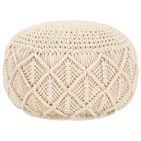 Pouf Lavorato a Mano in Macramé 45x30 cm in Cotone