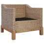 Poltrona con Cuscini in Rattan Naturale