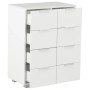 Credenza Bianco Lucido 60x35x80 cm in Legno Multistrato