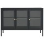 Credenza Antracite 105x35x70 cm in Acciaio e Vetro