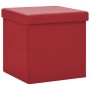 Sgabelli con Contenitore Pieghevoli 2 pz Rosso Vino in PVC