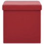 Sgabelli con Contenitore Pieghevoli 2 pz Rosso Vino in PVC