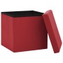 Sgabelli con Contenitore Pieghevoli 2 pz Rosso Vino in PVC