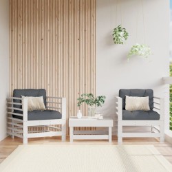 Sedie da Giardino con Cuscini 2pz Legno Massello di Pino Bianco