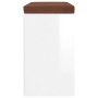 Panca Porta Scarpe Bianco Lucido 103x30x48 cm Legno Multistrato