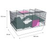 FLAMINGO Gabbia per Criceti Jaro 2 50,5x33x32,5cm Nero e Blu