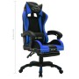 Sedia da Gaming con Luci a LED RGB Blu e Nera in Similpelle