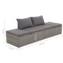 Lettino da Giardino Grigio 195x60 cm in Polyrattan