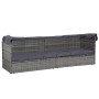 Lettino da Giardino con Tettuccio Grigio 205x62 cm Polyrattan