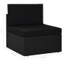Divano Modulare a 2 Posti in Polyrattan Nero