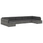 Divano Modulare a 2 Posti in Polyrattan Nero