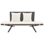 Panchina da Giardino con Cuscini 176 cm Marrone in Polyrattan