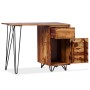 Scrivania con 1 Cassetto 1 Armadietto Legno Massello Sheesham