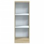 Libreria a 3 Ripiani Bianco e Sonoma 40x24x109cm in Multistrato