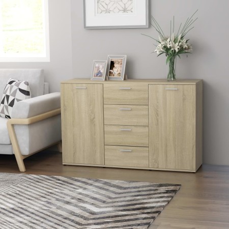 Credenza Rovere Sonoma 120x35,5x75 cm in Legno Multistrato