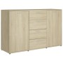 Credenza Rovere Sonoma 120x35,5x75 cm in Legno Multistrato