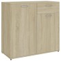 Credenza Rovere Sonoma 80x36x75 cm in Legno Multistrato