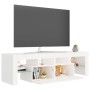 Mobile Porta TV con Luci LED Bianco 140x36,5x40 cm