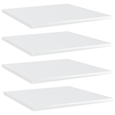 Ripiani per Libreria 4 pz Bianco Lucido 40x40x1,5cm Multistrato