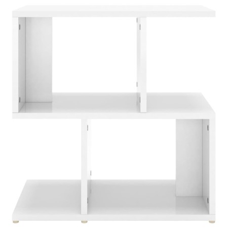 Comodini 2pz Bianco Lucido 50x30x51,5 cm in Legno Multistrato