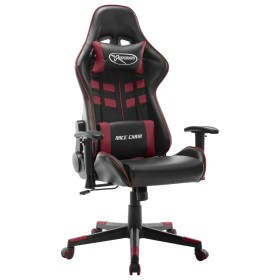 Sedia da Gaming Nera e Rosso Vino in Similpelle