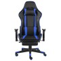 Sedia da Gaming Girevole con Poggiapiedi Blu in PVC