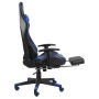 Sedia da Gaming Girevole con Poggiapiedi Blu in PVC