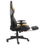 Sedia da Gaming Girevole con Poggiapiedi Oro in PVC