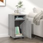 Mobiletto con Ruote Grigio Sonoma 33x38x60 cm Legno Multistrato