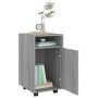 Mobiletto con Ruote Grigio Sonoma 33x38x60 cm Legno Multistrato