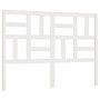 Testiera per Letto Bianca 141x4x104cm in Legno Massello di Pino