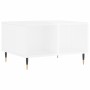 Tavolino Salotto Bianco Lucido 60x50x36,5 cm Legno Multistrato
