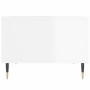 Tavolino Salotto Bianco Lucido 60x50x36,5 cm Legno Multistrato