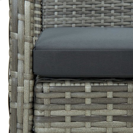 Sedia da Giardino con Cuscino in Polyrattan Grigio