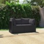 Set Divani da Giardino 2 pz con Cuscini in Polyrattan Nero