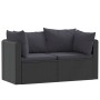 Set Divani da Giardino 2 pz con Cuscini in Polyrattan Nero