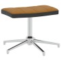 Poltrona Relax con Poggiapiedi Marrone in Velluto e PVC